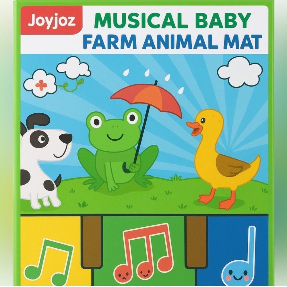 Joyjoz Musical Farm Animal Baby Play Mat – Lights & Sounds – New
